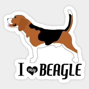 Beagle Dog Pattern in Blue Fun Beagles Paw Prints and Bone Print Sticker